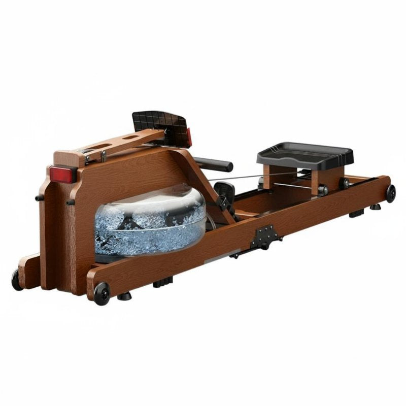 Home Water Resistance Rowing Machine, Foldable Fitness Equipment, Manual Pump, Indoor Exercise, Brown, Full Body Strength