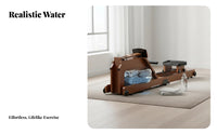 Home Water Resistance Rowing Machine, Foldable Fitness Equipment, Manual Pump, Indoor Exercise, Brown, Full Body Strength