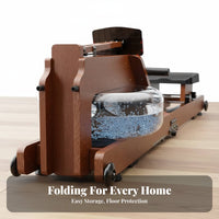 Home Water Resistance Rowing Machine, Foldable Fitness Equipment, Manual Pump, Indoor Exercise, Brown, Full Body Strength