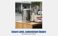 304 Stainless Steel Insulated Container, Large Capacity, Commercial Food Container, Triple PU Foam Insulation, Leak-Resistant, Portable Handle