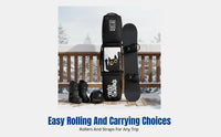 Snowboard Bag with Wheels, Dry/Wet Separation, Ski Backpack, Shoulder Carry, Multi-Compartment