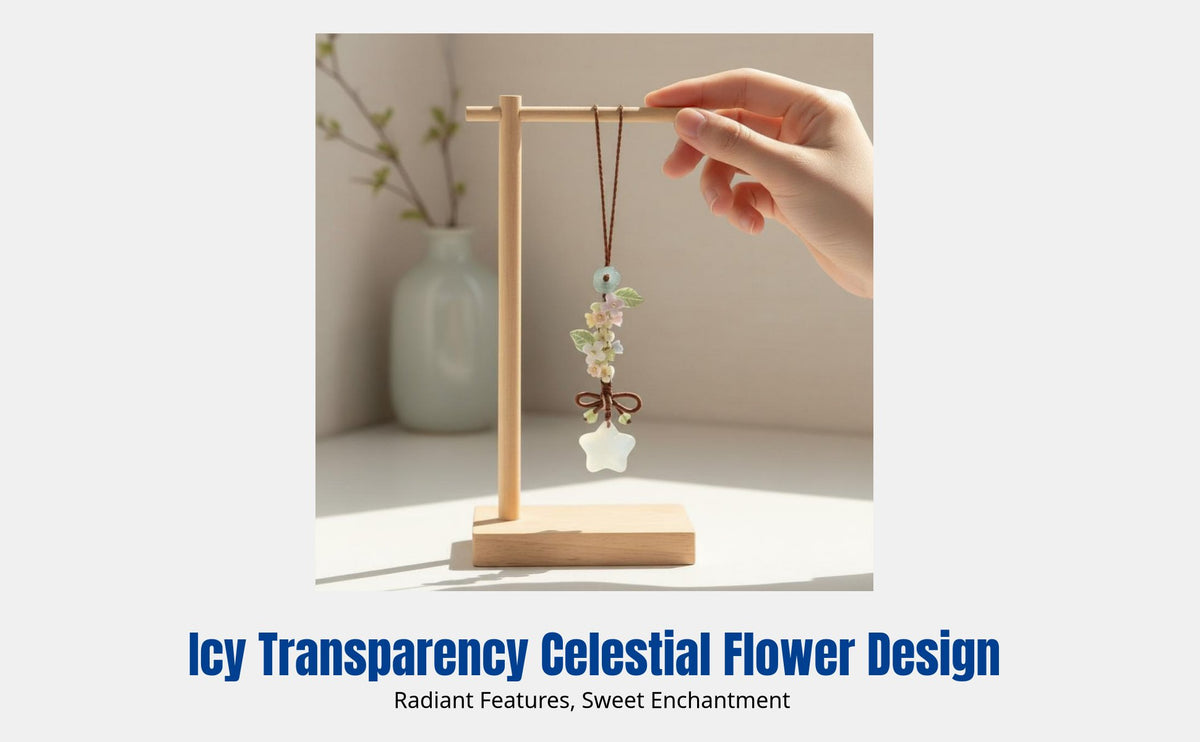 New Chinese Style Iceclear Celestial Flower Locket Necklace, Sweet Bowknot, Braided Rope, Women, Random Color