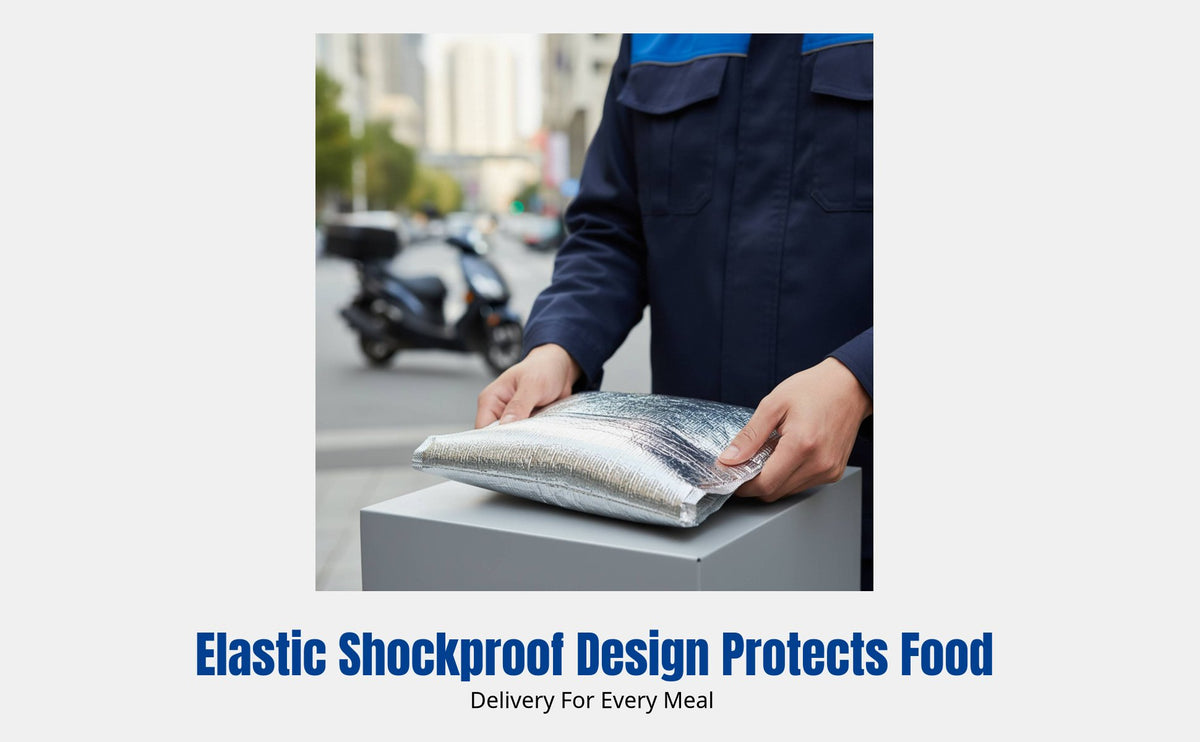 Aluminum Foil Thermal Food Insulated Delivery Bag, Thick Packaging for Seafood, BBQ, Italian Flatbread, Cold Storage