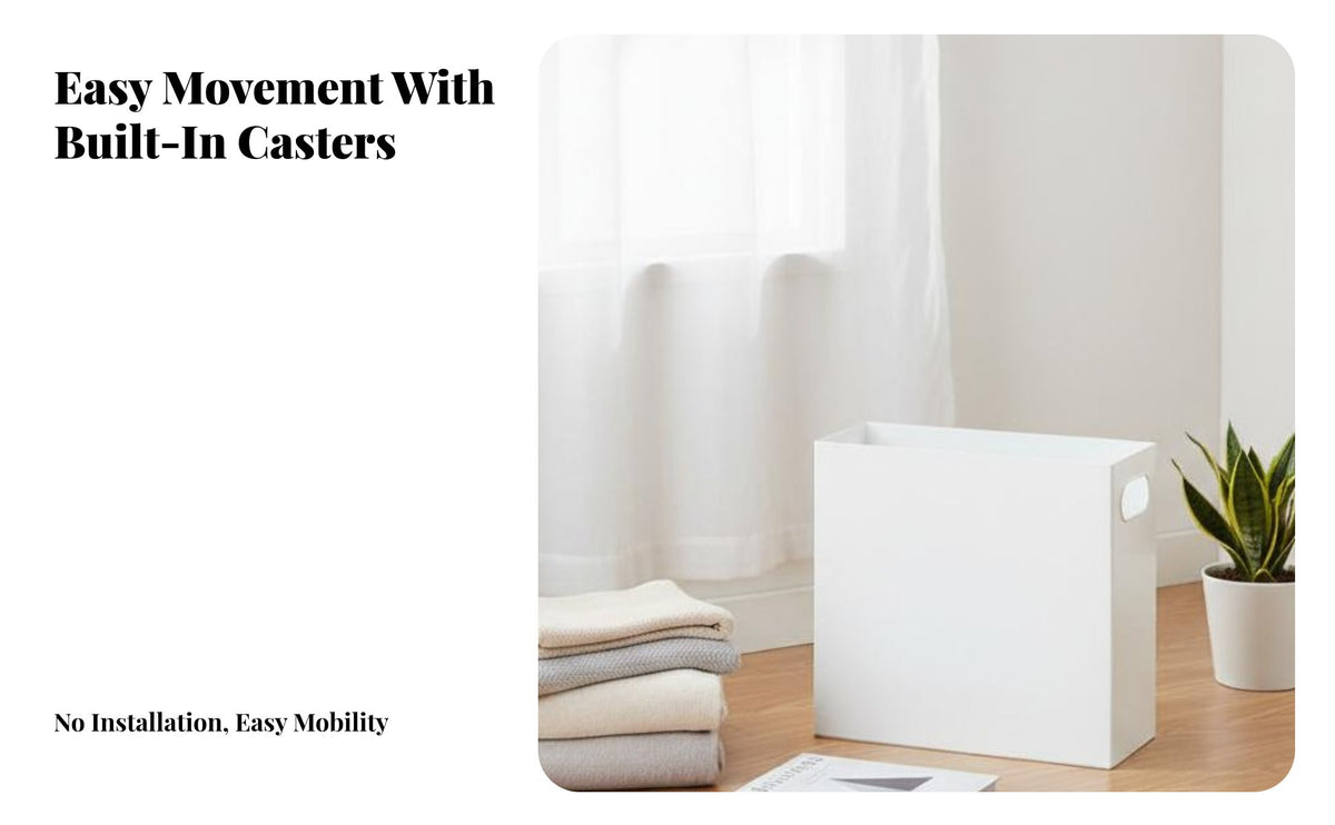 Rectangular Organizer Box, Japanese Design, Thickened Large Capacity, Easy-Move Casters, Minimalist, No Assembly