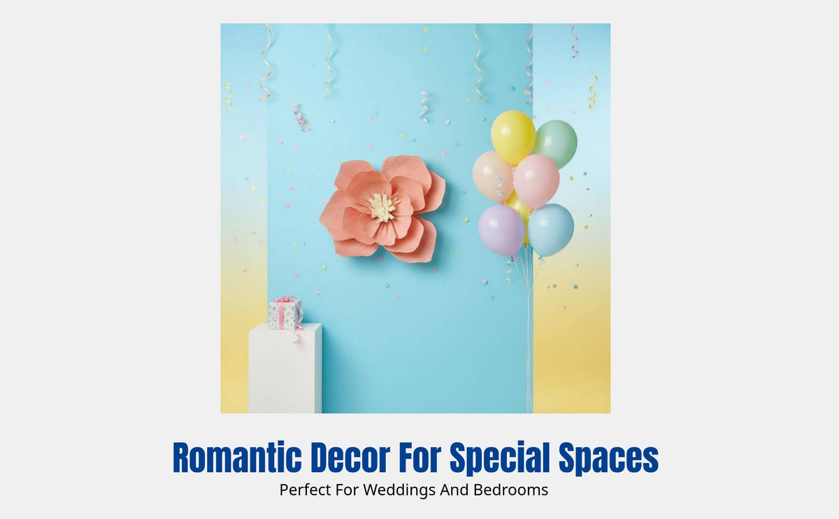 Bedroom Wall 3D Wrinkle Paper Flower, Wedding, Party, Headboard, DIY Crepe Flower Decor