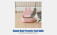 Rabbit Ear Pet Food Bowl, Thickened Chew-Resistant Feeding Dish, Adjustable Height, Cute Rabbit Design