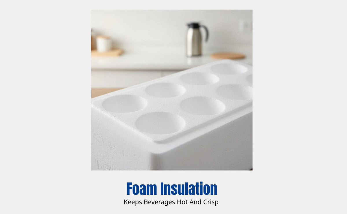 Winter Insulated Foam Box, Partitioned for Hot Drinks, Soy Milk, 65mm Diameter