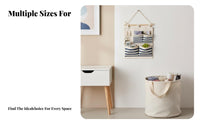 Over-the-Door Hanging Storage Bag, Wall-Mounted Organizer Linen Zakka design, Multi-Pocket, Home Closet
