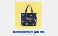Insulated Lunch Tote Bag with Cartoon Design, Large Capacity for Student & Office Use