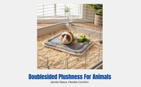 Indoor Plush Bed Mat, Anti-Chew Bunny Enclosure Pad, Winter Warmth, Soft Guinea Pig Foot Mat