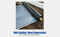 Silver Black Mulch Film, PE, Thick, Reflective, Weed Control, Insulation, Greenhouse