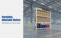 Multi-Tier Metal Storage Rack, Wall-Mounted Organizer for Home, Garage, Warehouse, Basement