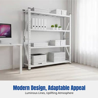 Multi-Tier Metal Storage Rack, Wall-Mounted Organizer for Home, Garage, Warehouse, Basement