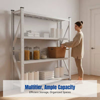 Multi-Tier Metal Storage Rack, Wall-Mounted Organizer for Home, Garage, Warehouse, Basement