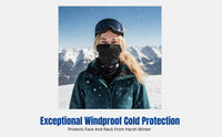 Merino Wool Ski Face Cover, Neck Warmer, Winter Windproof Thermal, Unisex, Breathable, Full Coverage
