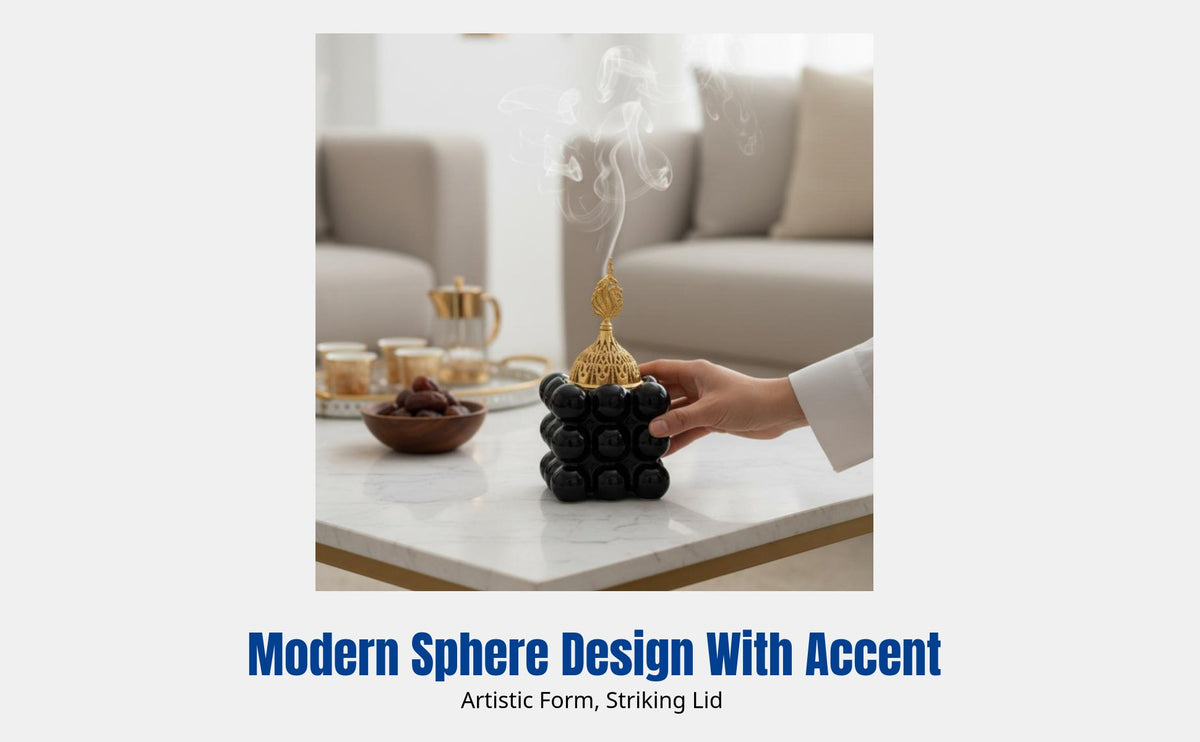 Modern Luxury Square Ceramic Incense Burner, Home Decor, Living Room, Middle Eastern Event