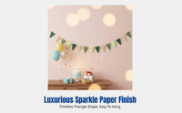Festive Banner, Shiny Paper Triangle Flag, Party Decoration
