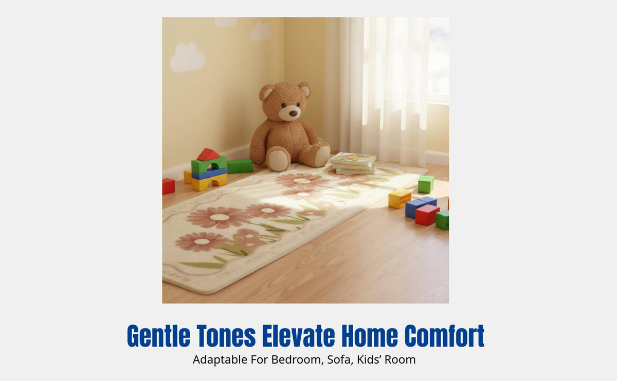 Cartoon Bunny Rug, Cute Bedroom Carpet, Easy-Clean, Decorative Mat for Sofa, Home, Insulated Foot Pad