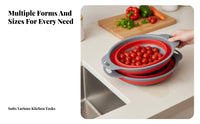 Expandable Foldable Strainer Basket, Kitchen Plastic Fruit Bowl, Square & Round, Random Color