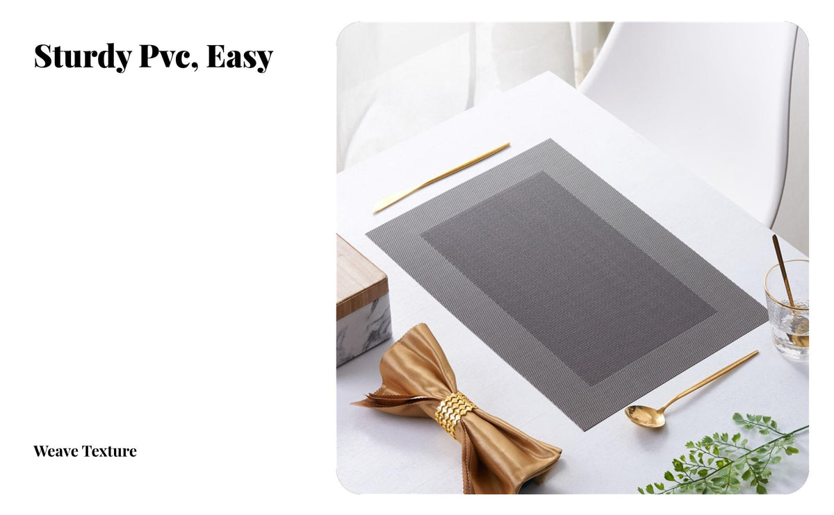 Heat Resistant Placemat, Non-Slip Table Mat, Frame Design, Modern Minimalist, Decorative Prop for Dining, Random design