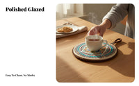 Ceramic Heat Resistant Table Mat, Cork Insulation Pad, Kitchen Pot Holder
