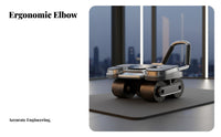 Abdominal Wheel, Upgraded 4-Wheel Auto Return, Wide Base, Elbow Support, Home Gym Equipment, For Men & Women