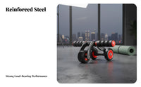 Four-Wheel Ab Wheel, Automatic Return, Thickened Steel Tube, Home Fitness Equipment, Multi-Functional Accessories,