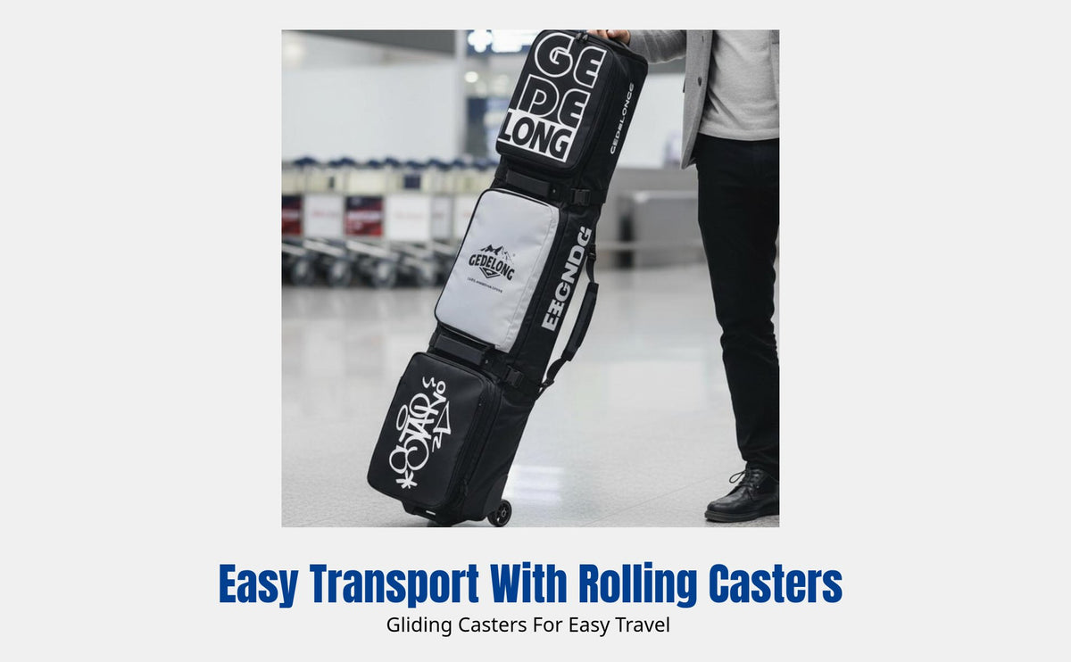 Ski Bag with Wheels, Upgraded Snowboard Bag for Single & Double Boards, Adjustable, Travel-Ready, Durable, Unisex