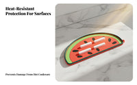 Watermelon Pot Lid Mat, Soft Silicone, Heat Insulation, Draining, Storage