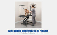 Hydraulic Pet Grooming Table, Non-Slip Rubber Surface, Adjustable Height, Dog Bath, Trimming Table