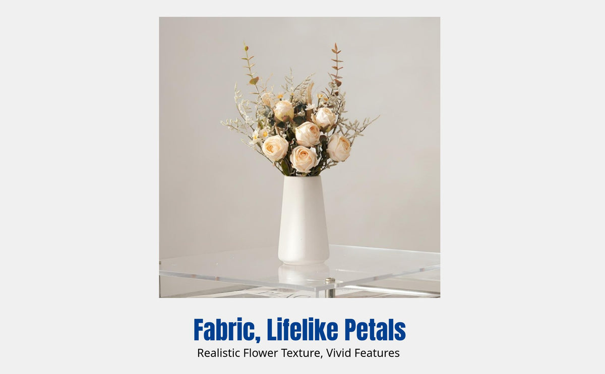 Nordic Ceramic Vase with Artificial Flowers, Modern Living Room Countertop Decor