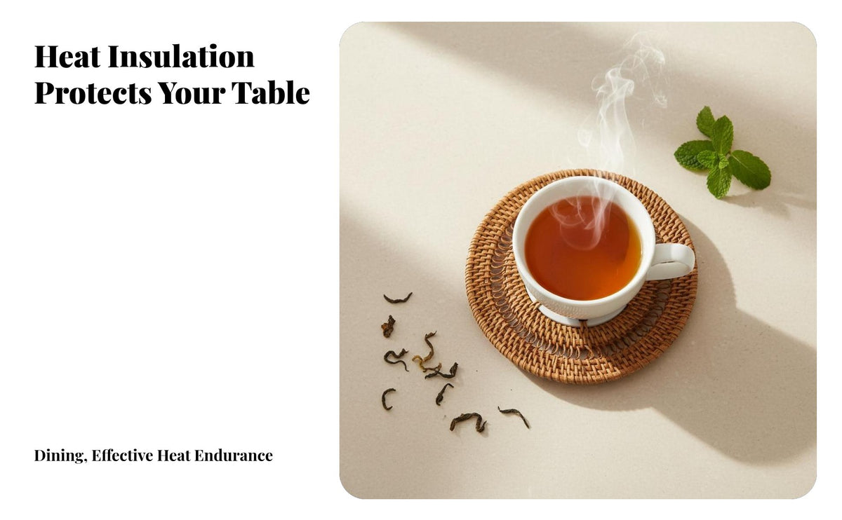 Rattan Heat Insulation Mat, Pot Holder, Bowl Pad, Table Mat, Plate Pad, mug drink rest, Teapot Stand, Handwoven, Heat Resistant, Home Kitchen Decor