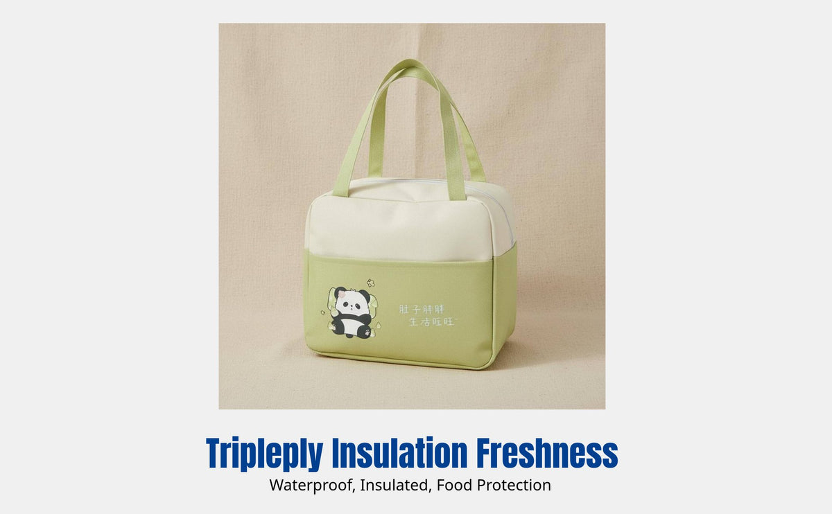 Insulated Bento Bag, Oxford Fabric, Aluminum Foil Lining, Waterproof, Oil-Resistant, Large Capacity, Portable for School or Work Meals