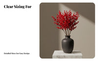 Gold Artificial Flower, Ginkgo, Eucalyptus, Red Berry, DIY New Year Arrangement