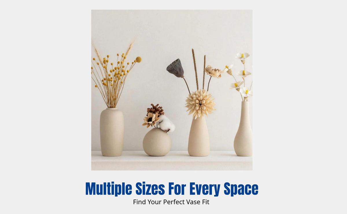 Cream Ceramic Vase, Decorative Countertop Flower Holder, Minimalist Home Decor for Living Room, Entryway, TV Cabinet