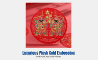2026 Chinese New Year Door Sticker, Flocked Fabric Pane Decal with Door Gods, Qin Shubao, Yuchi Gong, Zhang Fei, Guan Yu