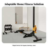 Foldable Adjustable Dumbbell Rowing Machine, Multifunctional Home Fitness Equipment for Men