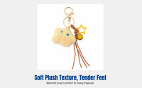 Creative Cartoon Celestial Moon Plush Keychain, Bag Accessory, Cute Couple Gift, Soft Plush Hanging