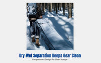 Waterproof Ski Bag with Wheels, Airline Approved, Large Capacity, Wet/Dry Separation, Sturdy Snowboard Bag for Travel