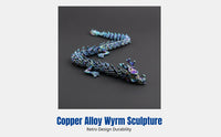Three-Dimensional Movable Chinese Dragon Sculpture, Alloy Metal, Threetalon/Fivetalon, Zodiac Art Decor