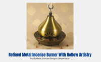 Electroplated Alloy Incense Burner, Carbon, Middle Eastern Style, Customizable