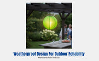 Solar Fabric Lantern, Outdoor Waterproof, Sun Resistant, Colorful Garden Light, Warm Light