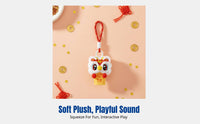 Chinese Zodiac Horse Plush Keychain, lucky symbol, New Year bag charm, soft decoration, random design, gift for girls