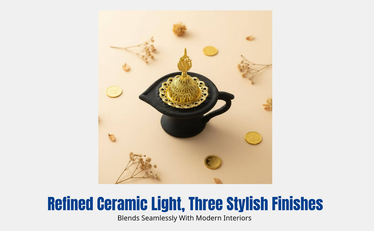 Vintage Ceramic Incense Burner, Wish Lamp Aromatherapy Holder, Middle Eastern Decor