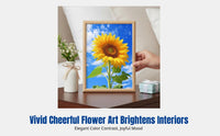 Yellow Flower Picture Frame, Decorative Desktop Accent, Living Room Bedroom, Gift