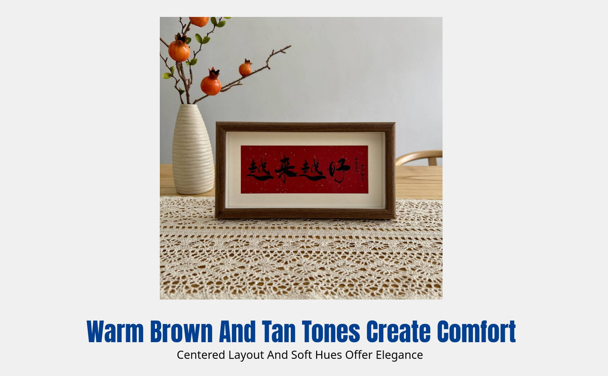 Modern Chinese picture frame, Artistic Calligraphy desktop decor, Living Room accent