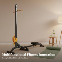 Foldable Rowing Machine, Adjustable Weight, Multifunctional Dumbbell Set, Home Gym Equipment for Men, Indoor Exercise