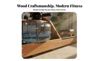 Rowing Machine, Wooden Home Smart Foldable Rower, double Track Water drag, Aerobic Exercise Equipment
