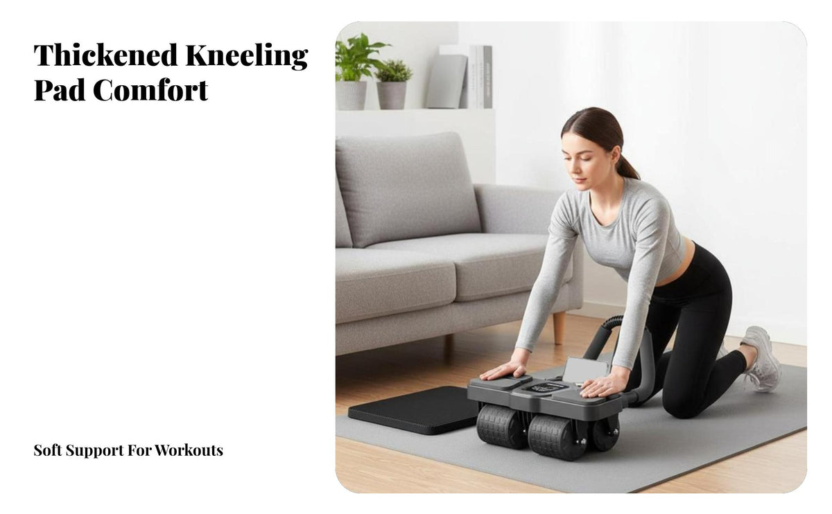 4-Wheel Ab Wheel, Auto-Return, Home Fitness, Waist Slimming, For Women & Men