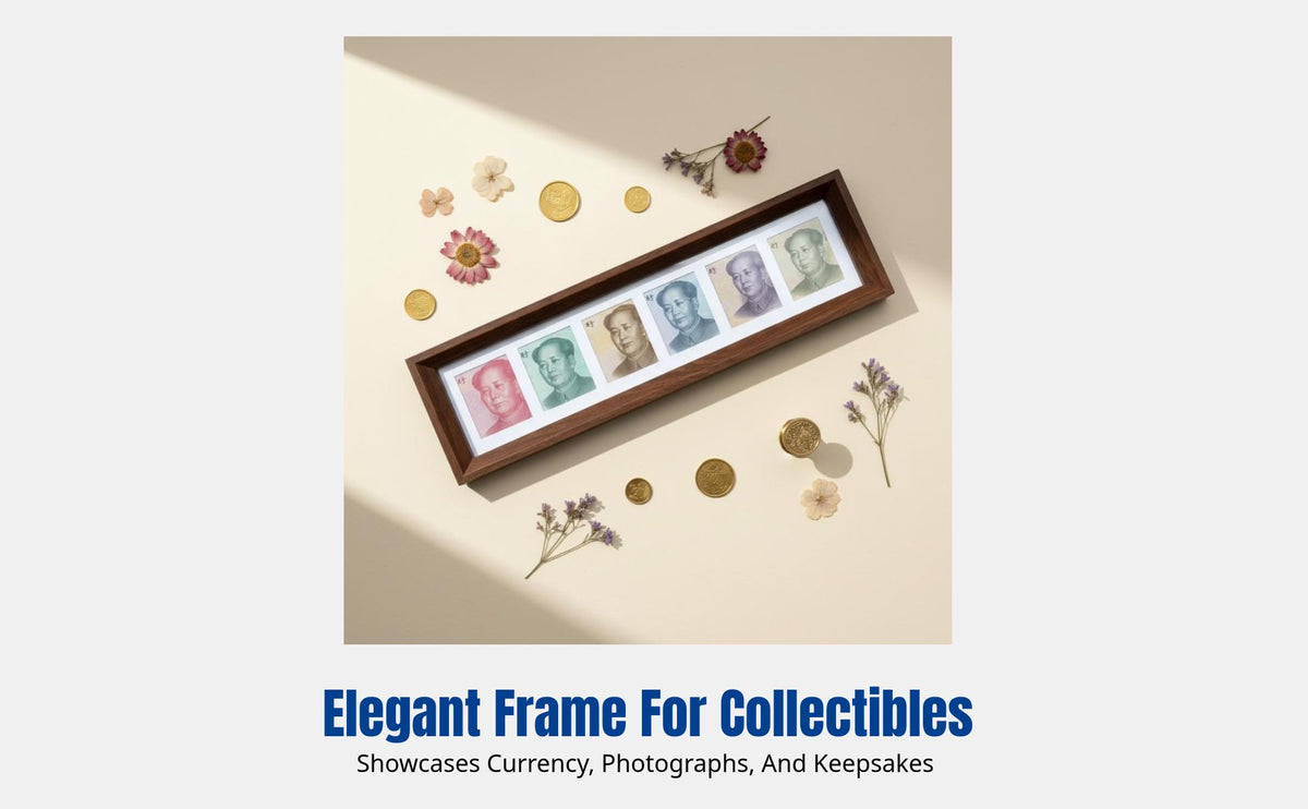 Picture Frame with 6 Compartments, DIY Specimen Display, Rectangular Desktop Decor